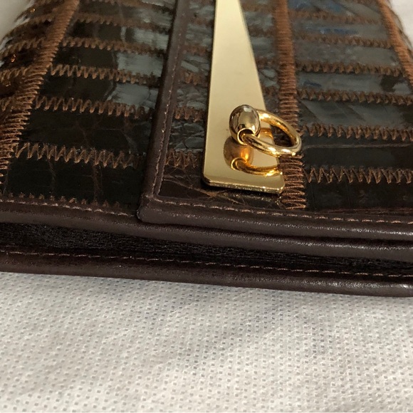 Made in Italy Vintage brown croc wallet - Picture 9 of 11